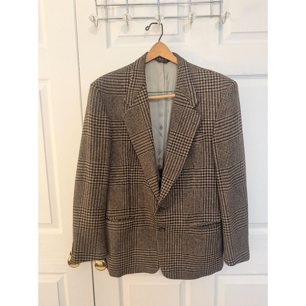 Vintage Givenchy Monsieur Houndstooth Wool Blazer XL